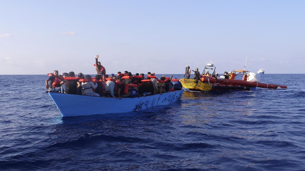 migrants sea watch ships rescue 42 people in the strait of sicily