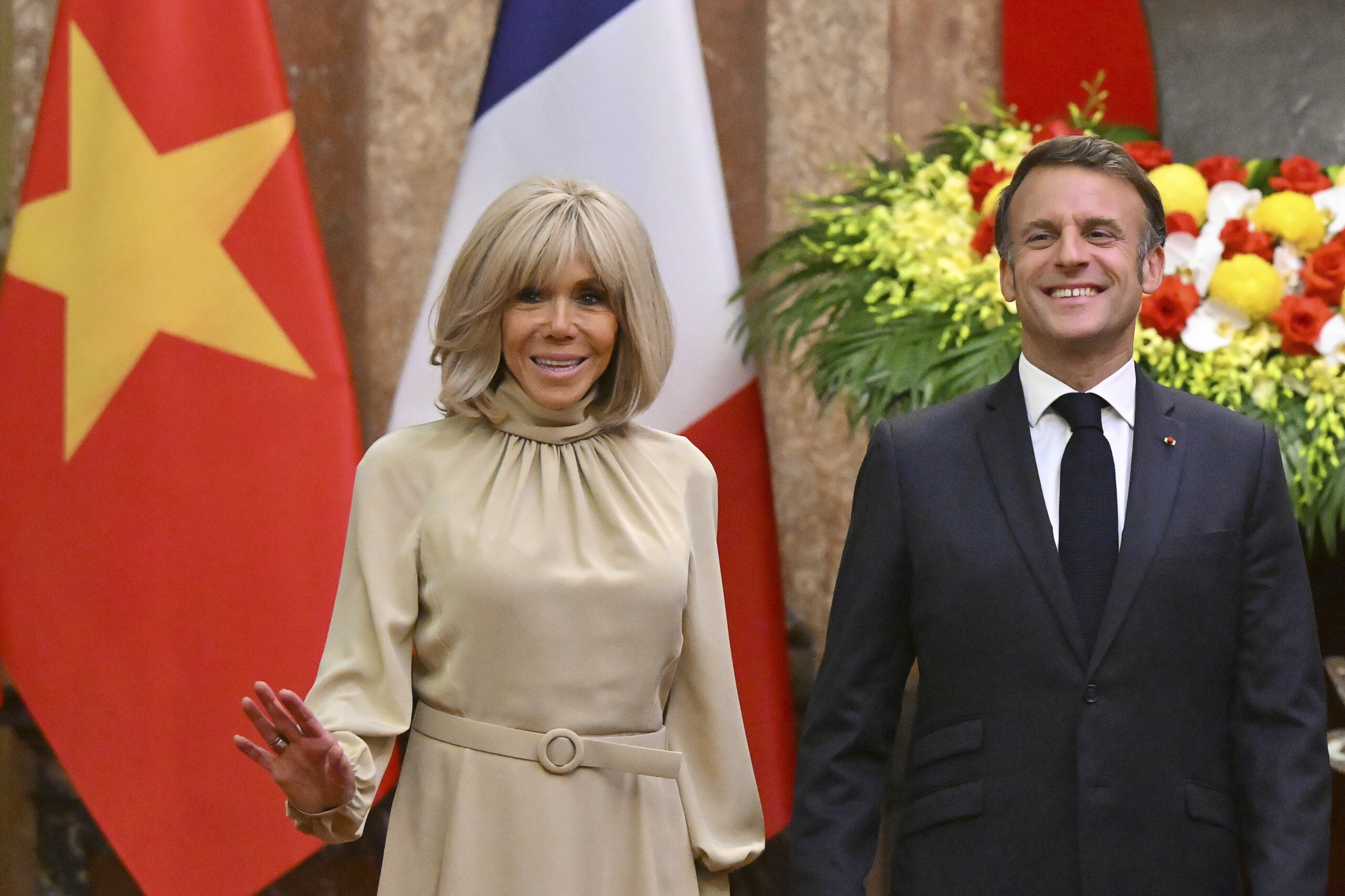 france video appears to show brigitte slapping macron elysee says its a sign of affection scaled
