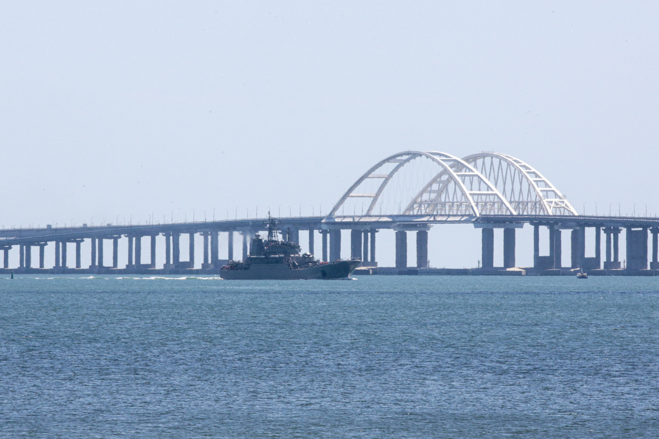 ukraine kyiv announces it hit crimea bridge with underwater explosives scaled