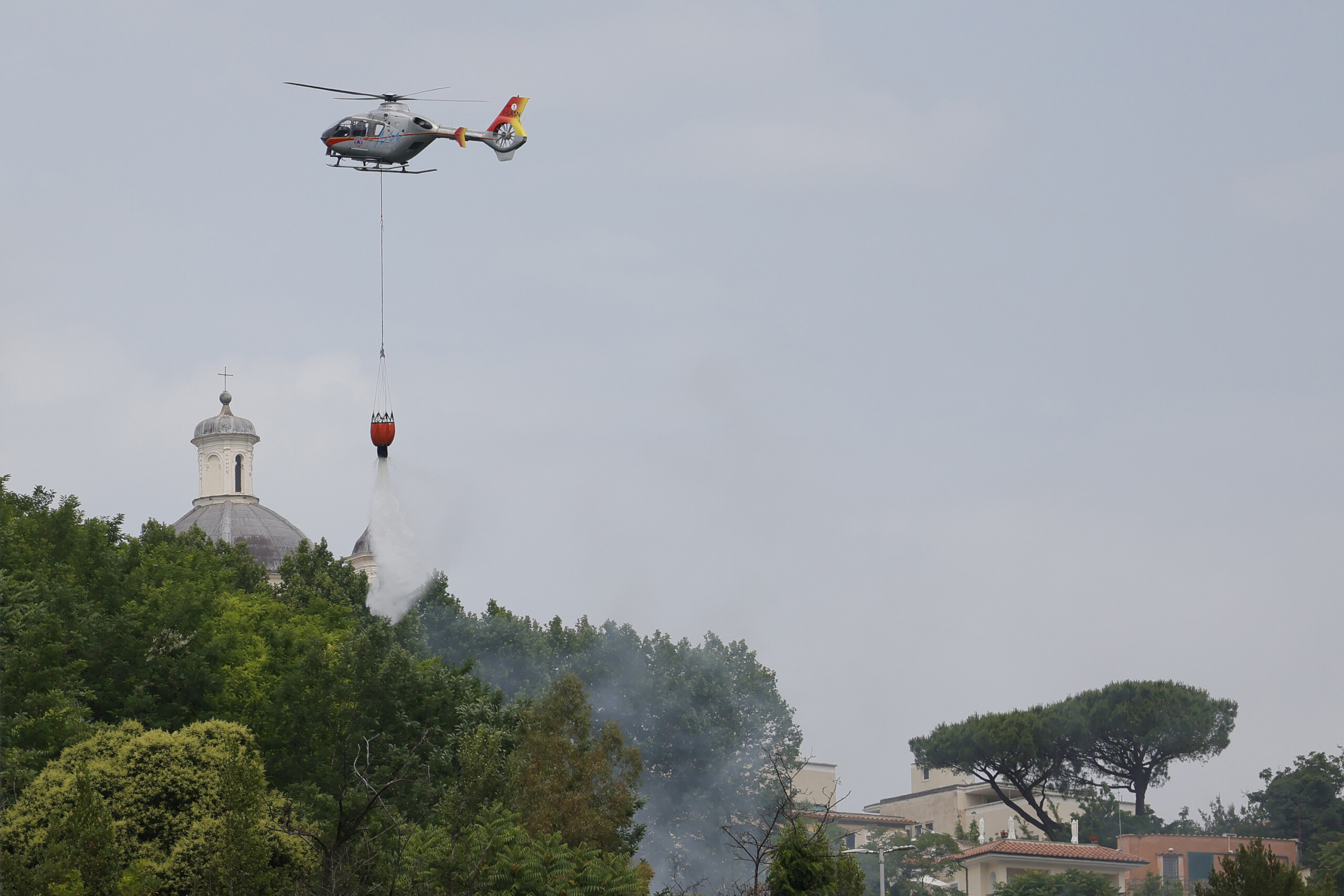 rome june 5 a fire broke out in the monte mario area leading to the closure of a section of via trionfale scaled