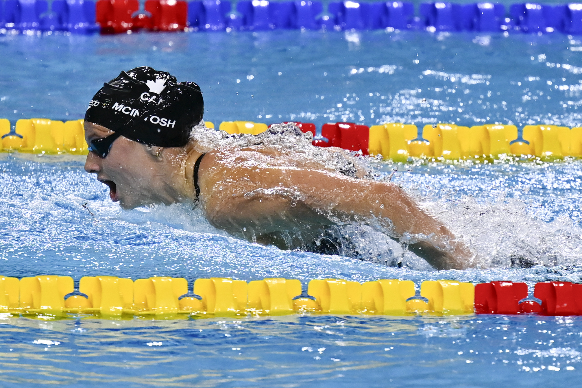 swimming new record for summer mcintosh in the 400 m medley