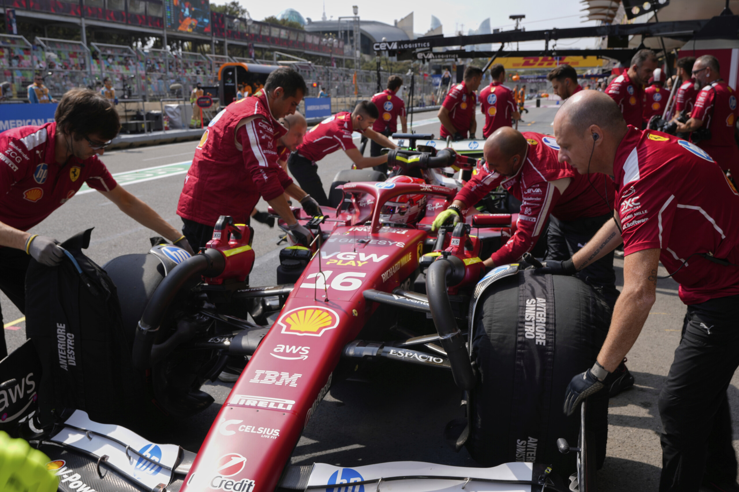f1 azerbaijan gp ferrari one two in second practice hamilton edges leclerc scaled
