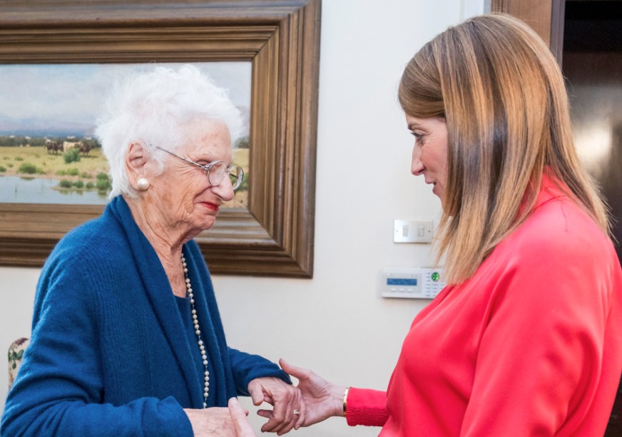 eu metsola visits liliana segre her voice carries the weight of history