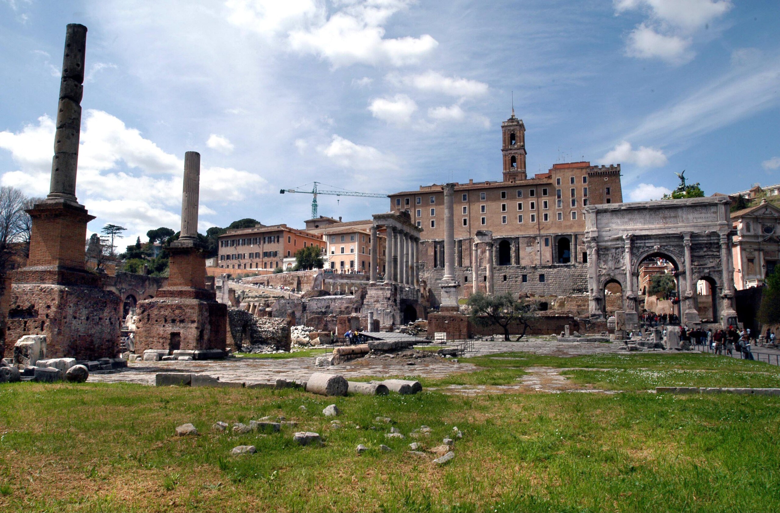 rome collapse of a tower at the imperial fora four people rescued scaled