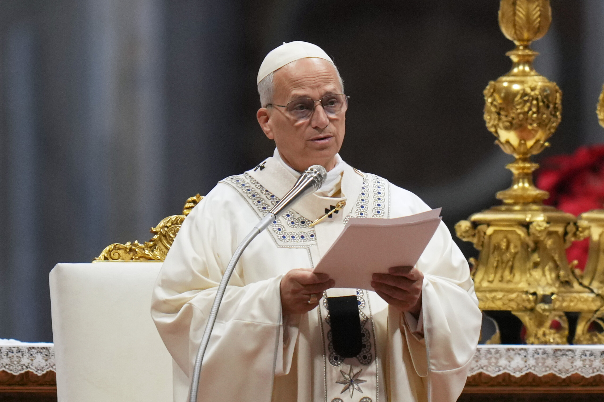 crans montana bishop of sion reads popes message during mass for victims scaled