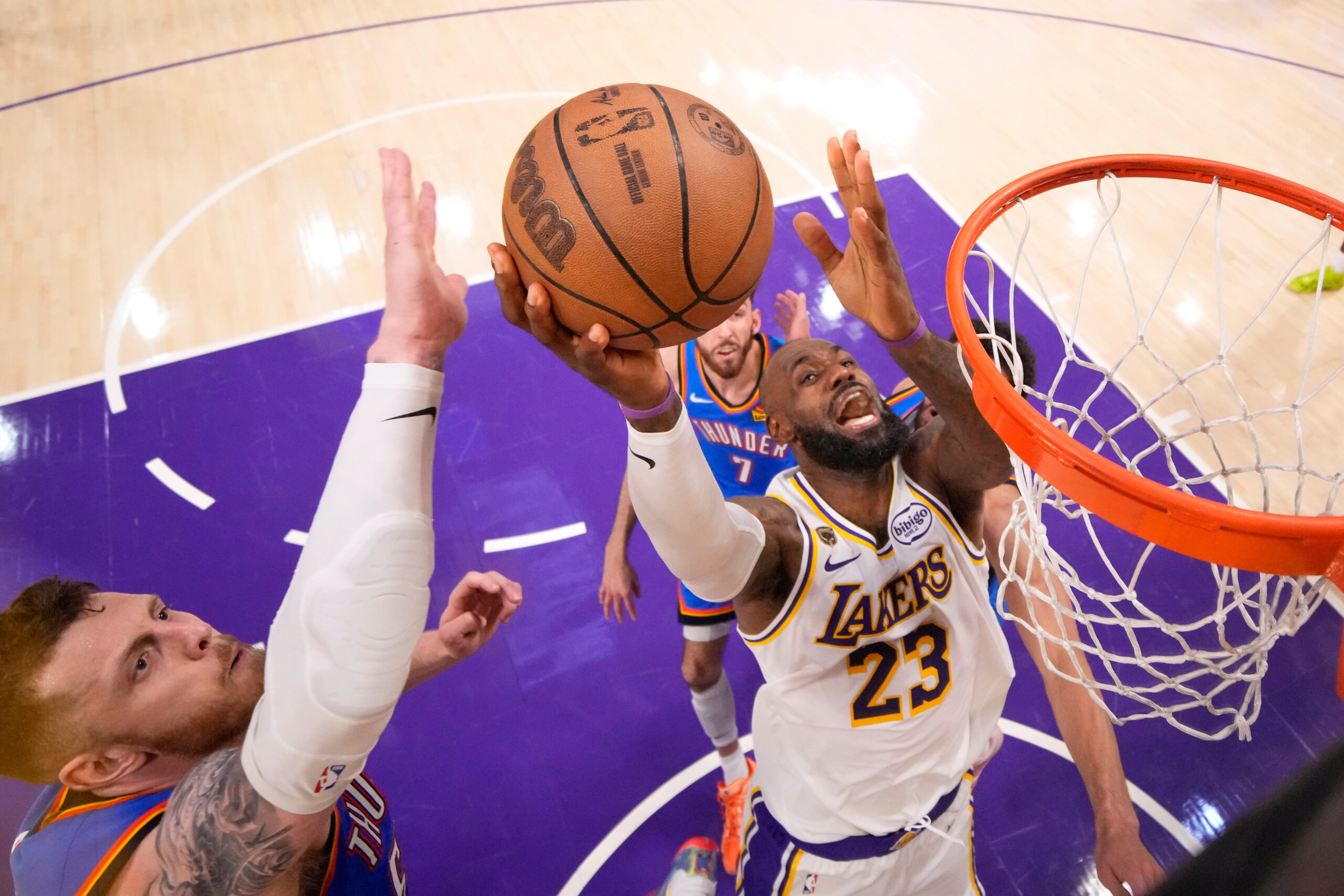 nba playoffs oklahoma city leads 3 0 against the lakers cleveland beats detroit scaled