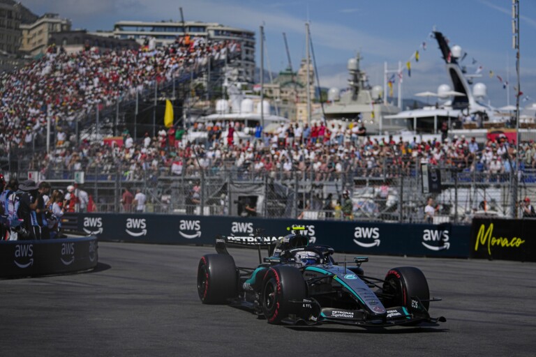 f1 monaco gp kimi antonelli on pole position ferrari on second row